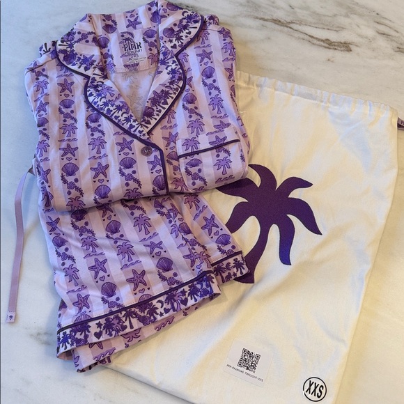 BRAND NEW Pink Palm Puff Pajamas in Twilight - Picture 10 of 11